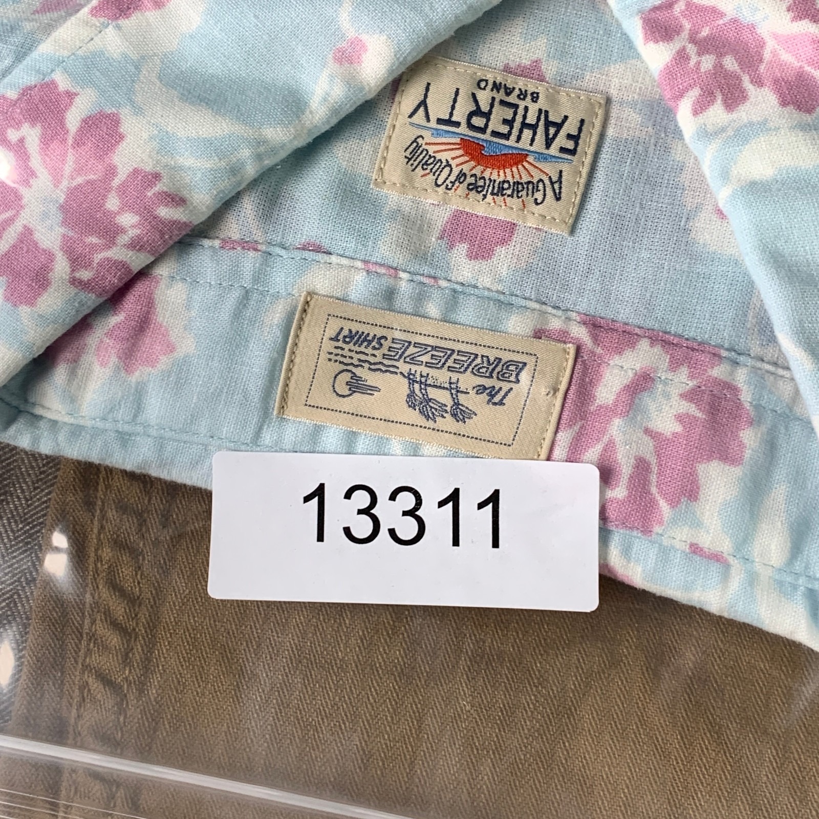 Faherty The Breeze Shirt Men Extra Large Floral Linen Preppy Modern Blue